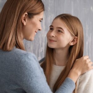 Mother looking at daughter